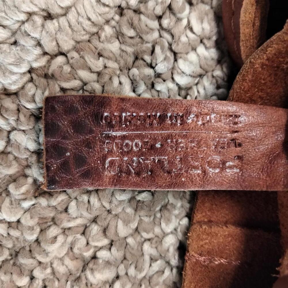 Portland Leather Goods Devan Bucket Tote Nutmeg Brown Pebbled Leather Purse - Picture 3 of 9